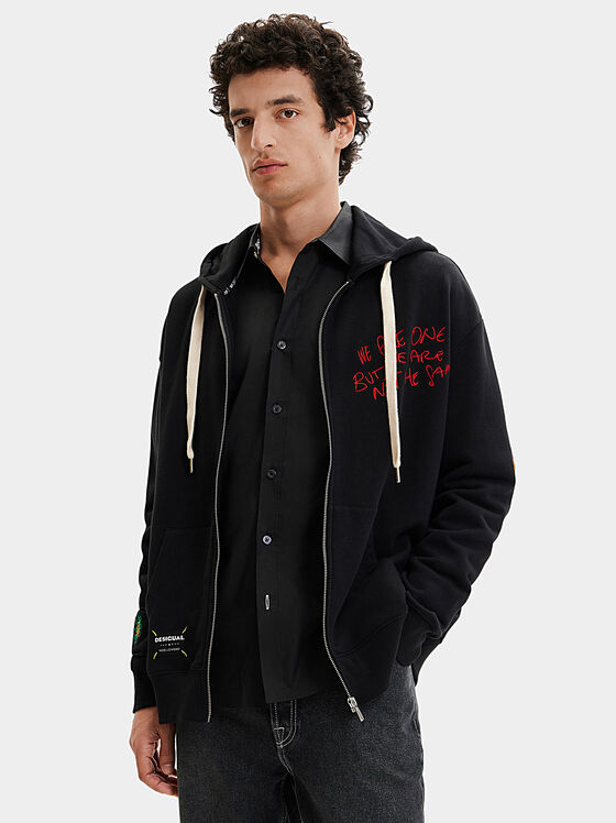 Black sweatshirt with contrasting element - 1