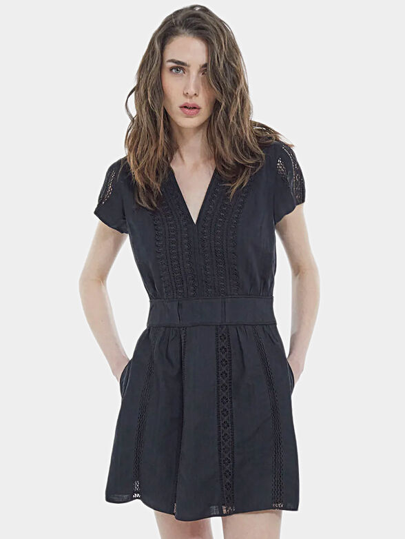 Short dress in black color - 1