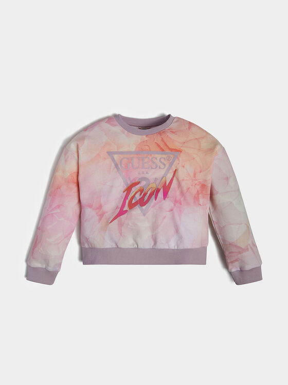 Black sweatshirt with contrasting logo - 1