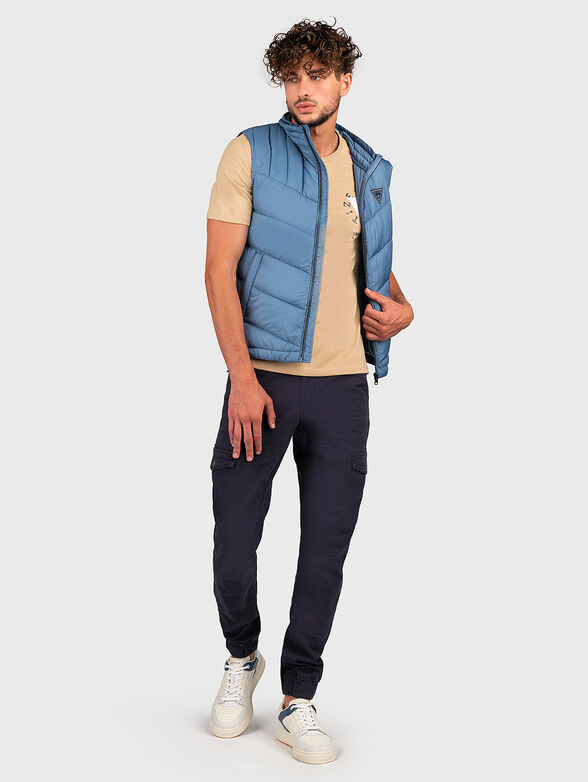 Padded vest with removable hood in black - 2