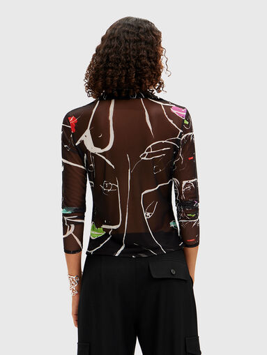 Shirt with sheer effect and print - 2