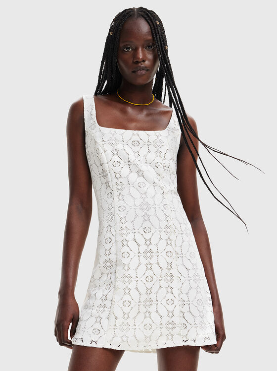 NEWCASTLE white mini dress with embroidery - 1