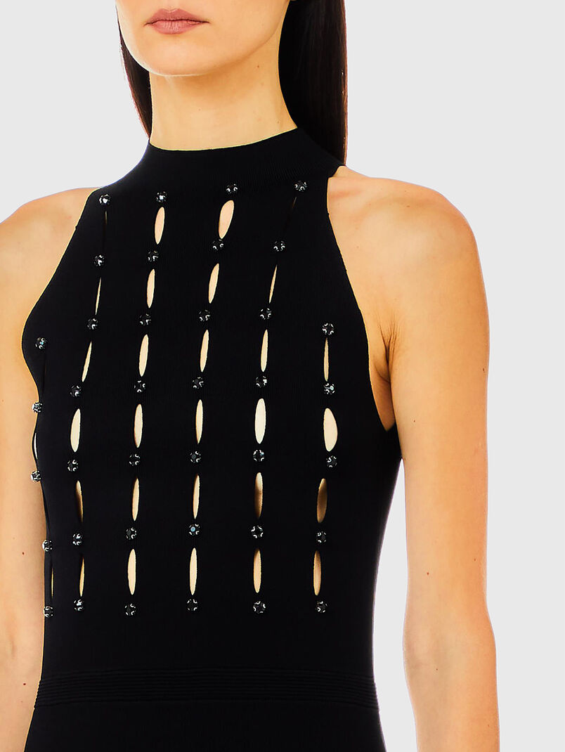 Dress with accent cutouts and rhinestones - 2