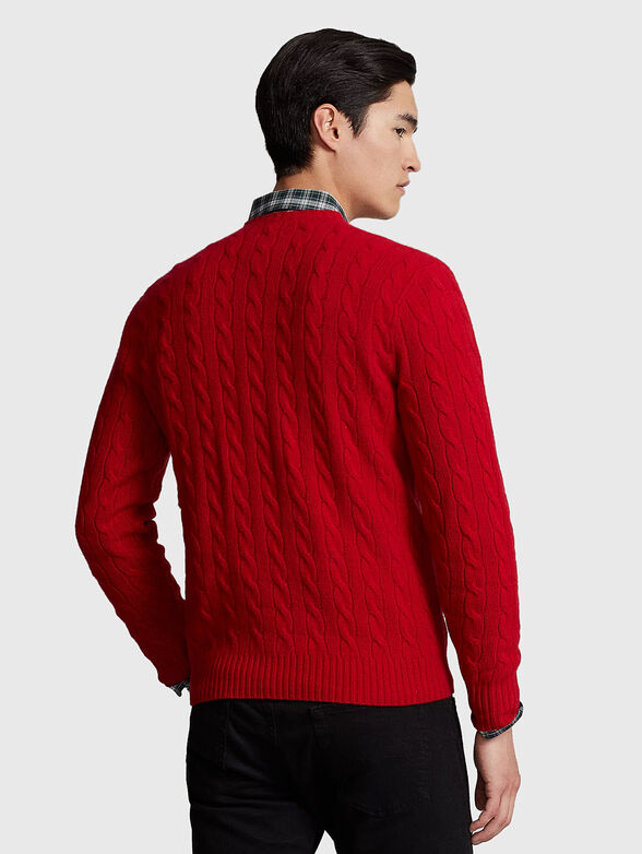 Red sweater in wool blend - 3