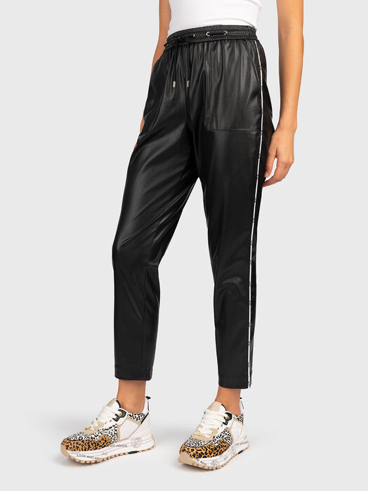 Black trousers from eco leather