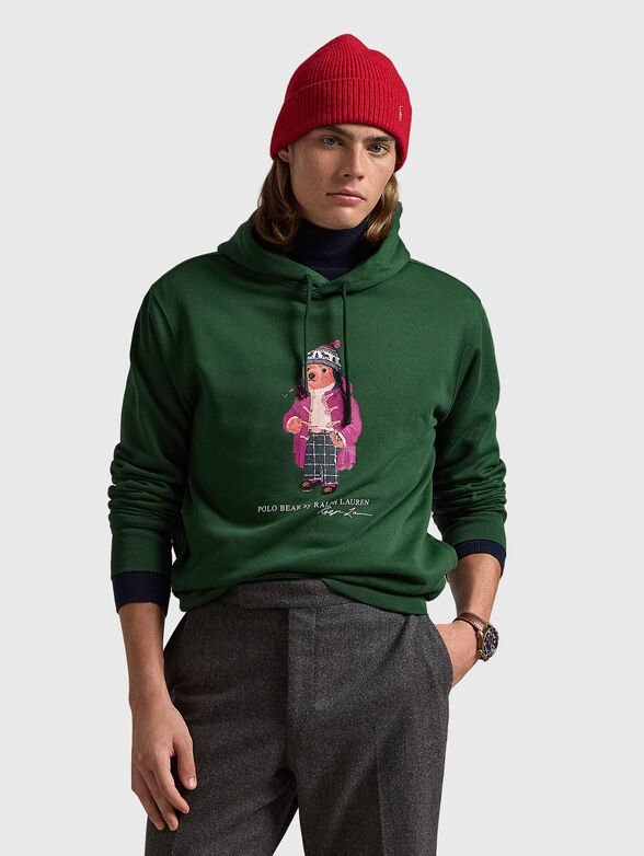 Green sweatshirt with Polo Bear print  - 0