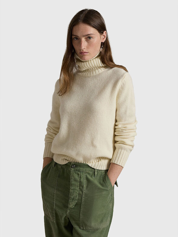 Wool sweater in ecru colour - 0