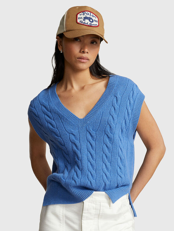 Sleeveless wool blend sweater - 0