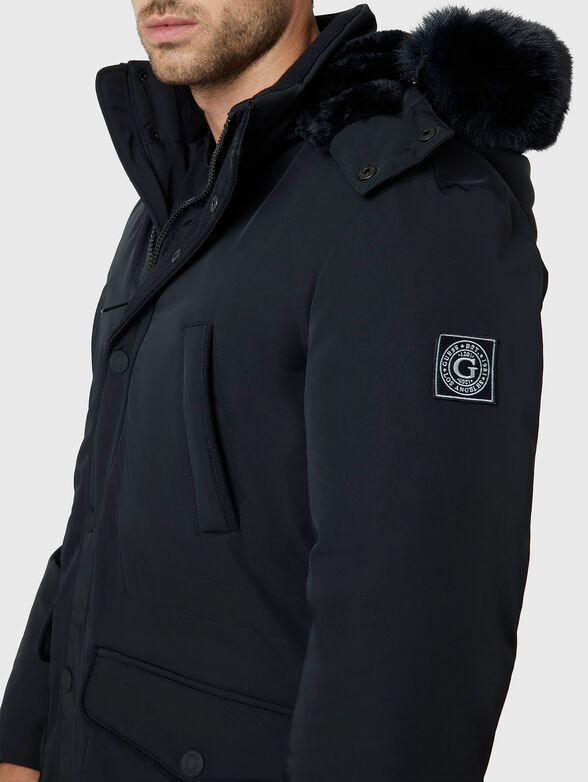 Black parka with removable hood - 4