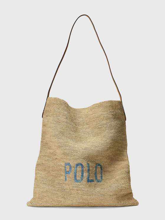 Logo raffia extra-large tote bag - 1