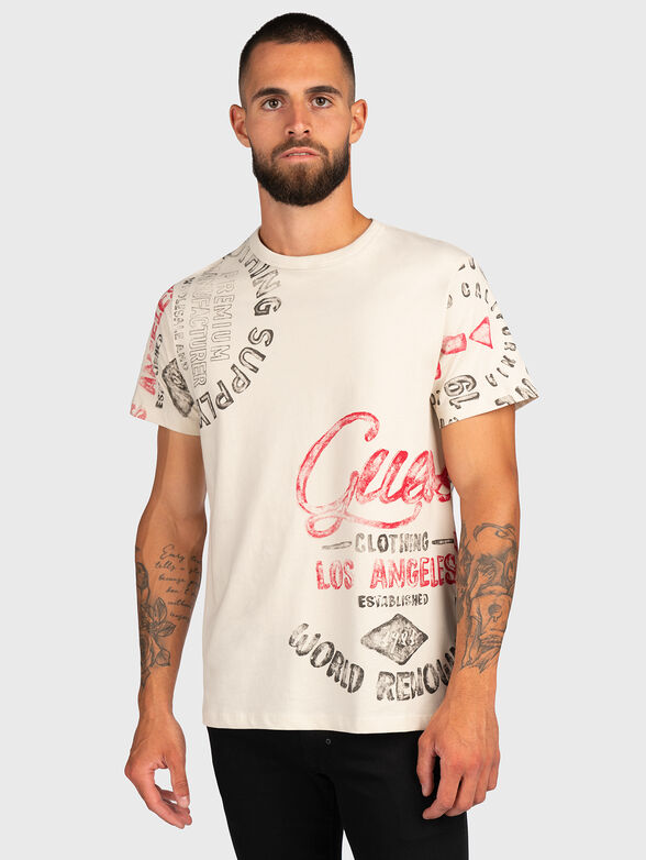 WORD RENOWNED dark blue print T-shirt  - 1