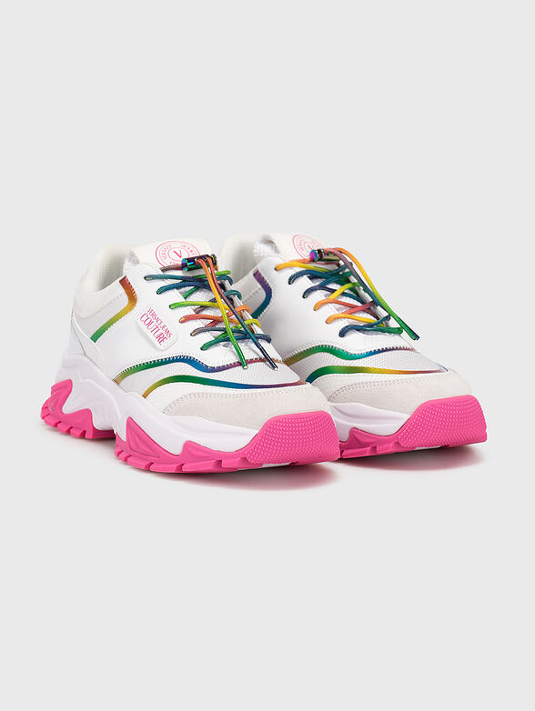 White sports shoes with colorful accents - 2