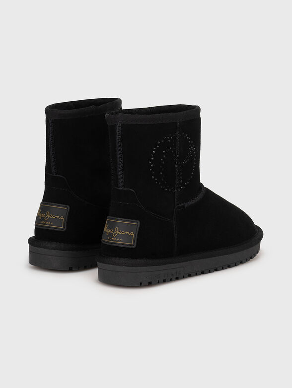 Suede ankle boots with appliqué crystals - 2