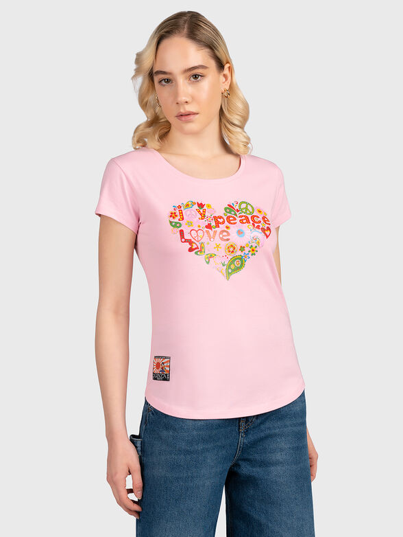 Pink T-shirt TSL065 with print - 1