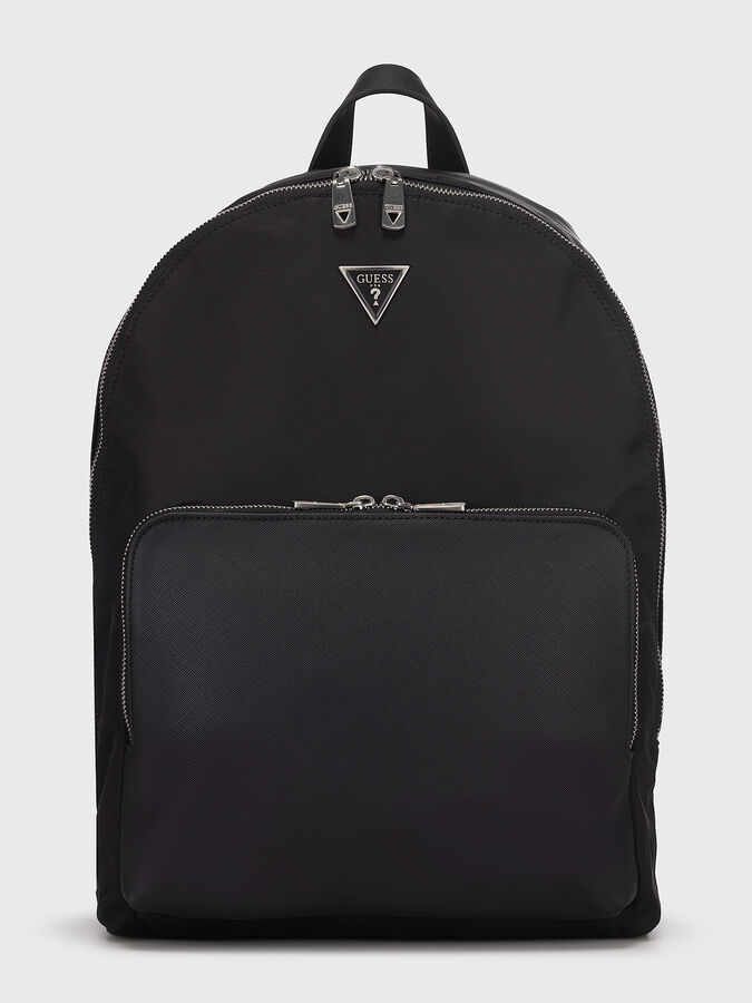 Black backpack with logo motif 