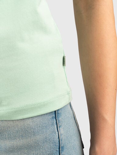 T-shirt with oval neckline and logo print - 5