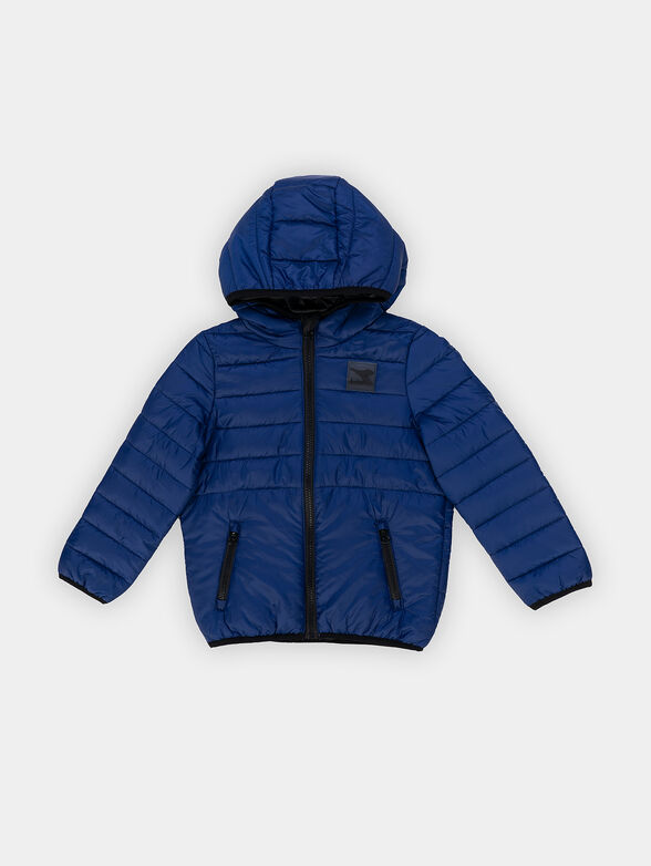 Blue padded jacket with hood - 1