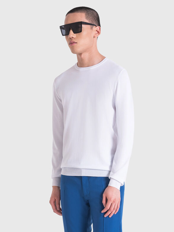 Navy viscose blend sweater - 1