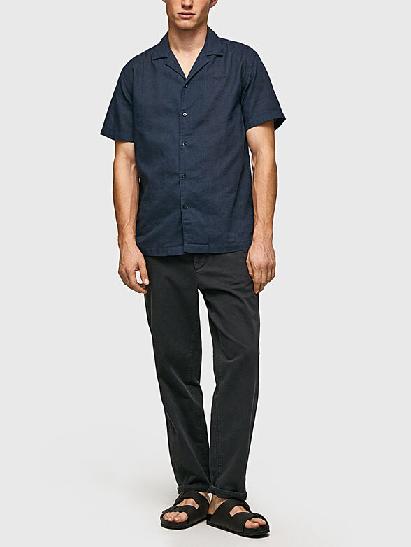LASTINGHAM blue shirt from linen blend - 1