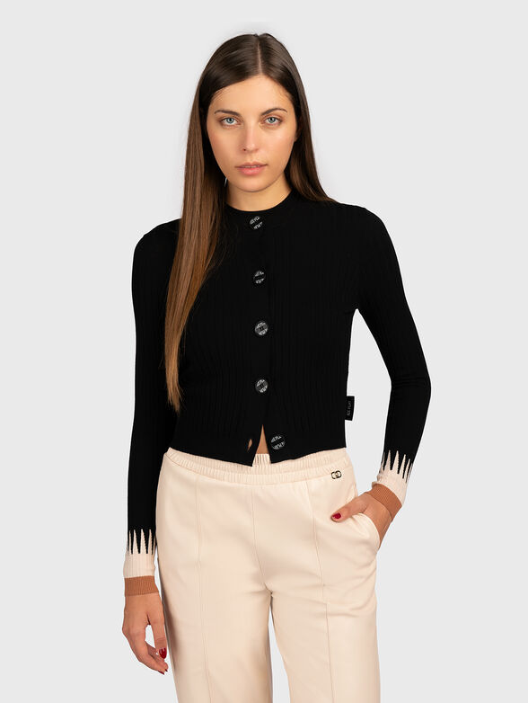 Wool blend cropped cardigan - 0