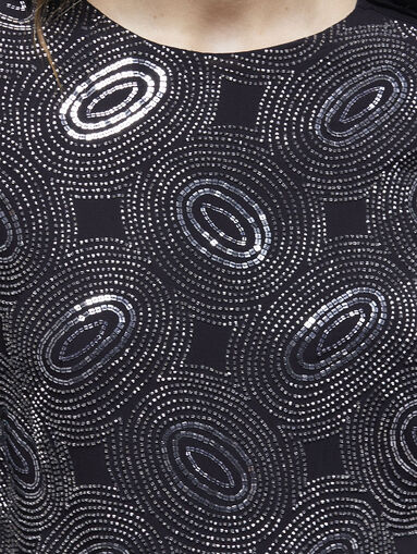 Black blouse with sparkling gemstones - 3