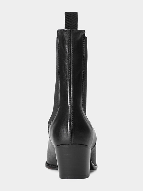 Black leather ankle boots - 3