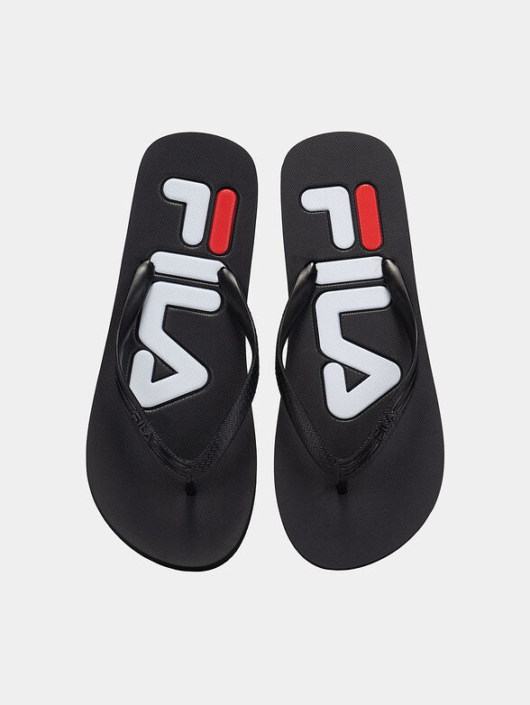 TROY black flip flops with contrasting logo - 6