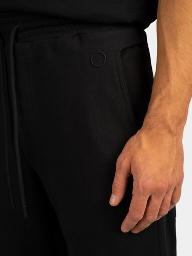 Cotton sports trousers with logo detail - 4