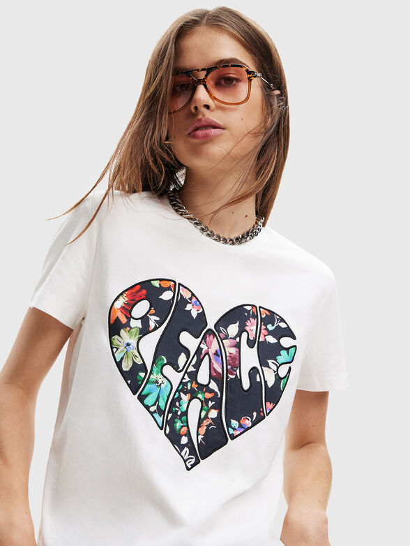 COR white t-shirt with contrasting appliqué - 4