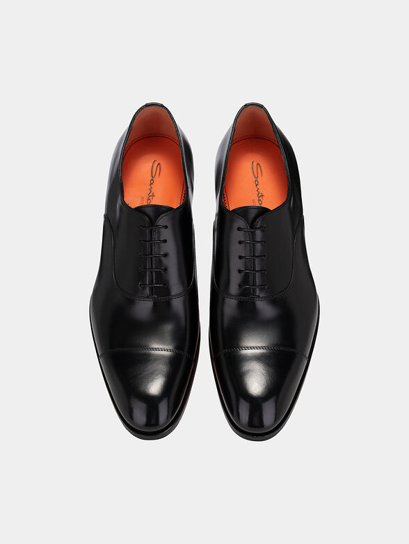 Leather Oxford shoes in black color - 6