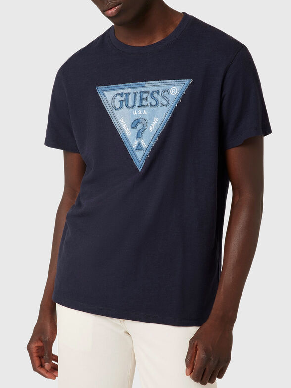 T-shirt with denim logo accent - 4