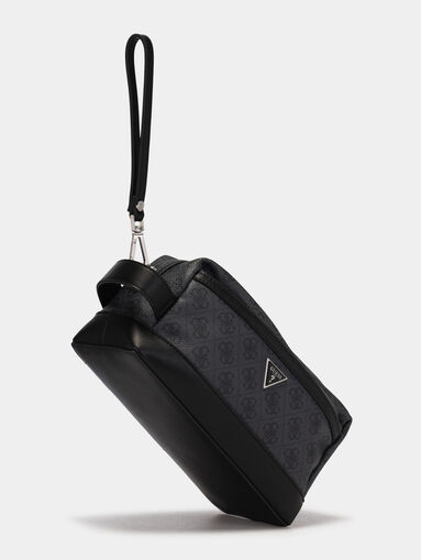 VEZZOLA black toiletry bag with 4G logo print - 3