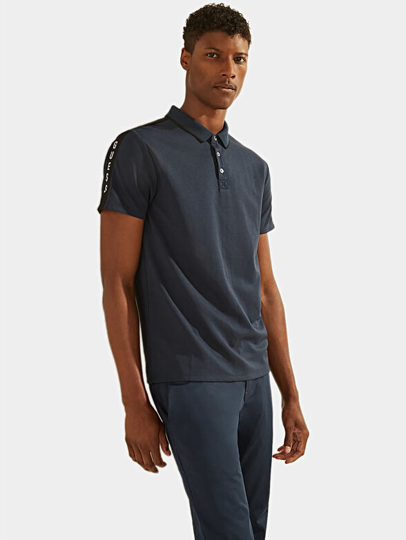 Black polo-shirt with contrasting details - 1
