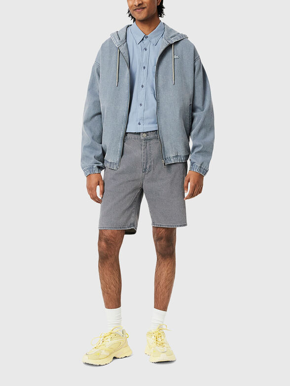 Denim shorts with logo - 0