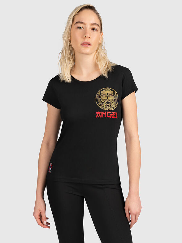 TSL 043 black T-shirt with print on the back - 1