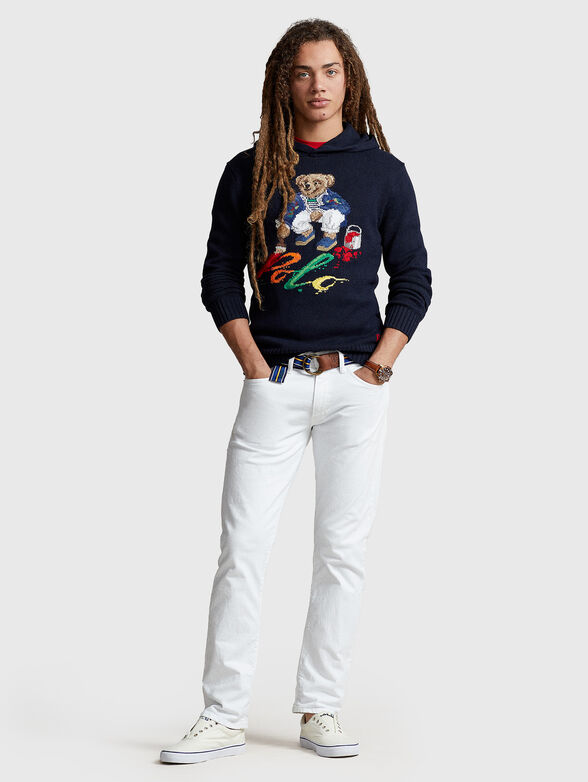 Cotton sweater with hood and Polo Bear accent - 2