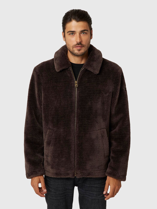 Beige eco fur jacket