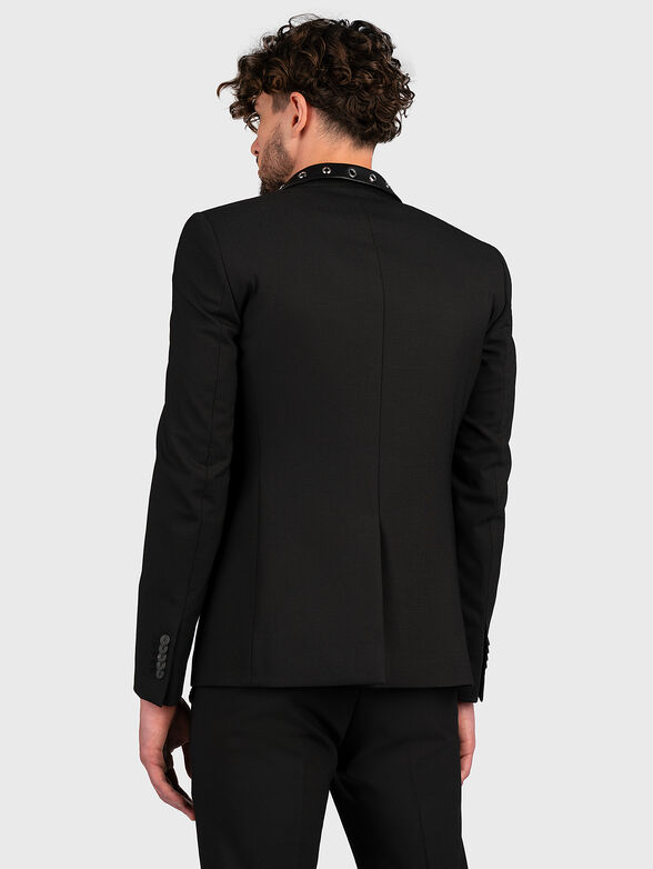 Black blazer with accent collar with eyelets - 2
