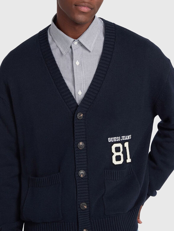 Cotton cardigan with patch - 3