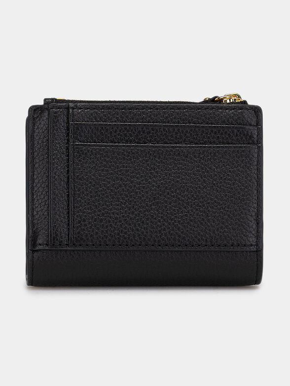 Black leather purse with logo - 2