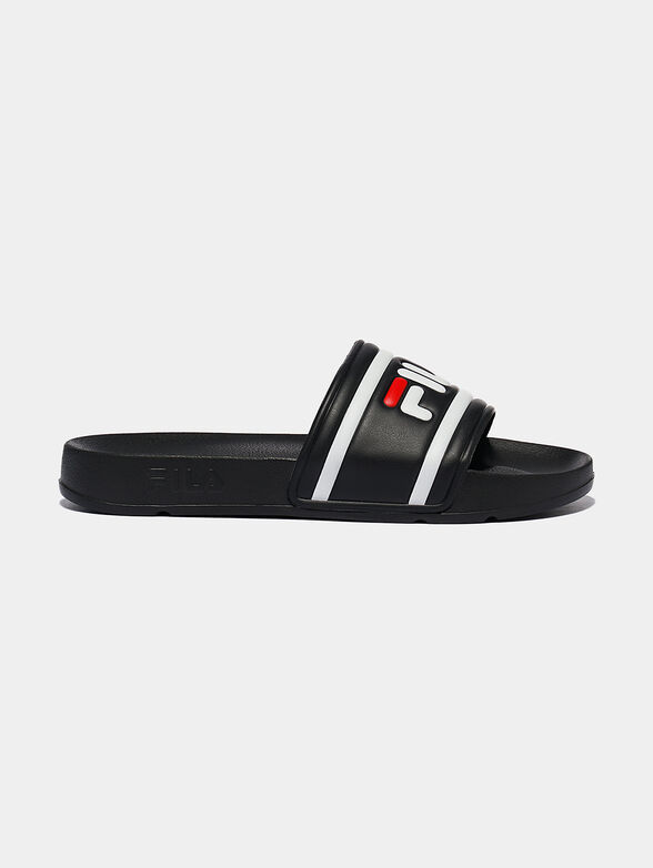 MORRO BAY Black slippers with logo - 1