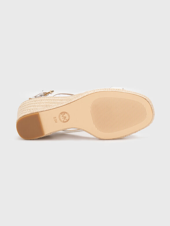 Leather platform sandals with logo - 5