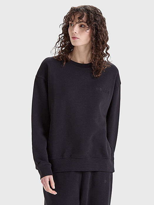 Black sweatshirt with logo embroidery