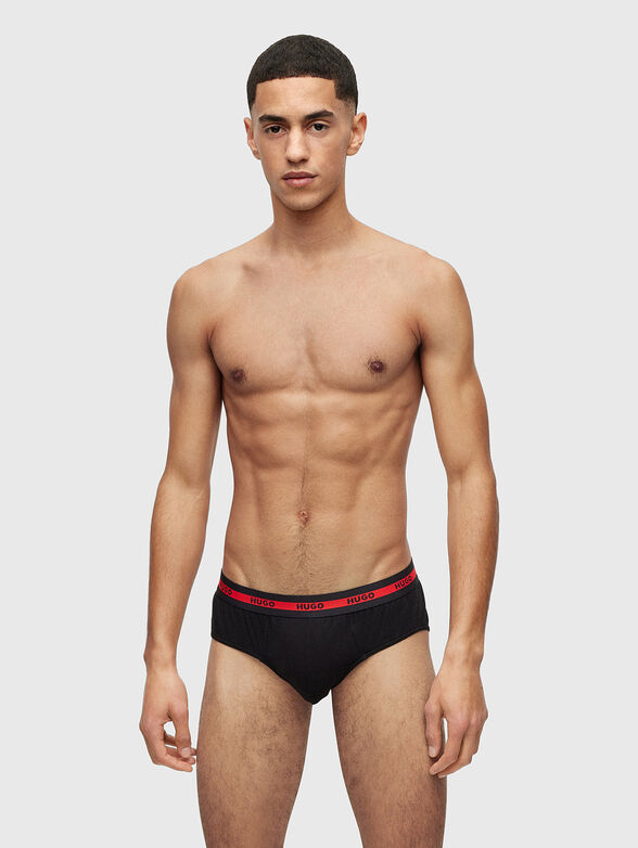 Set of three pairs of briefs with logo accent - 1