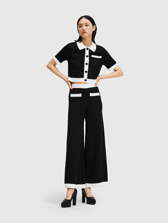 Knitted trousers with wide legs - 0