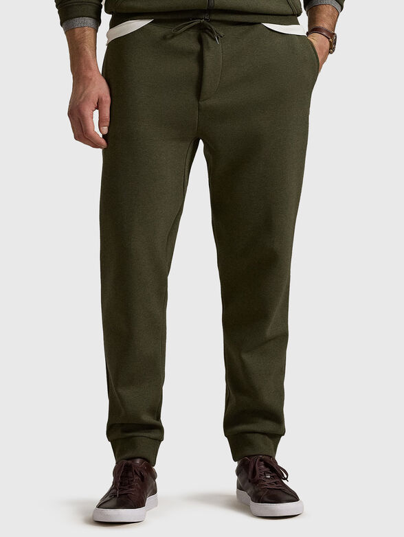 Sports trousers with logo embroidery - 0
