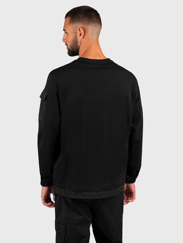 TERUEL black sweatshirt with accent pocket and logo - 3