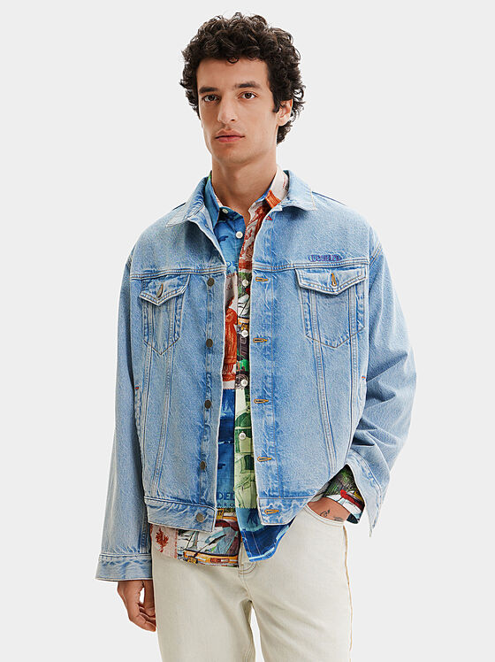 Denim jacket with accent back - 1