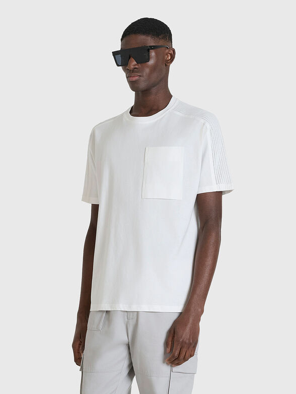 Cotton T-shirt with accent sleeves  - 0