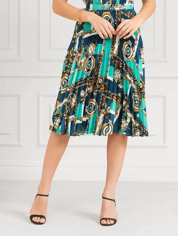 GINEVRA pleated skirt with multicolor print - 1